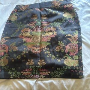 CAbi Chinoiserie Jacquard Embroidered Asian Oriental Lined Pencil Skirt Size 14